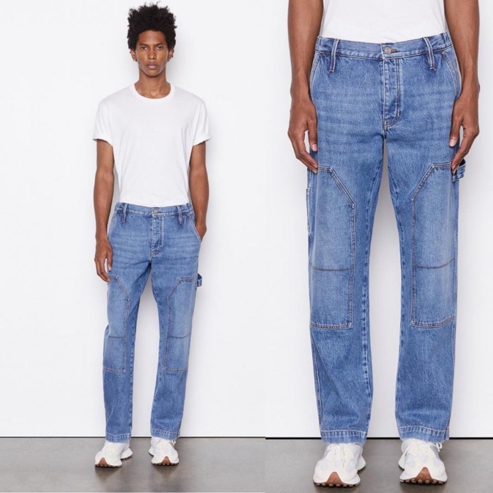Frame Denim Workwear Straight Leg Cargo Jeans In Carr